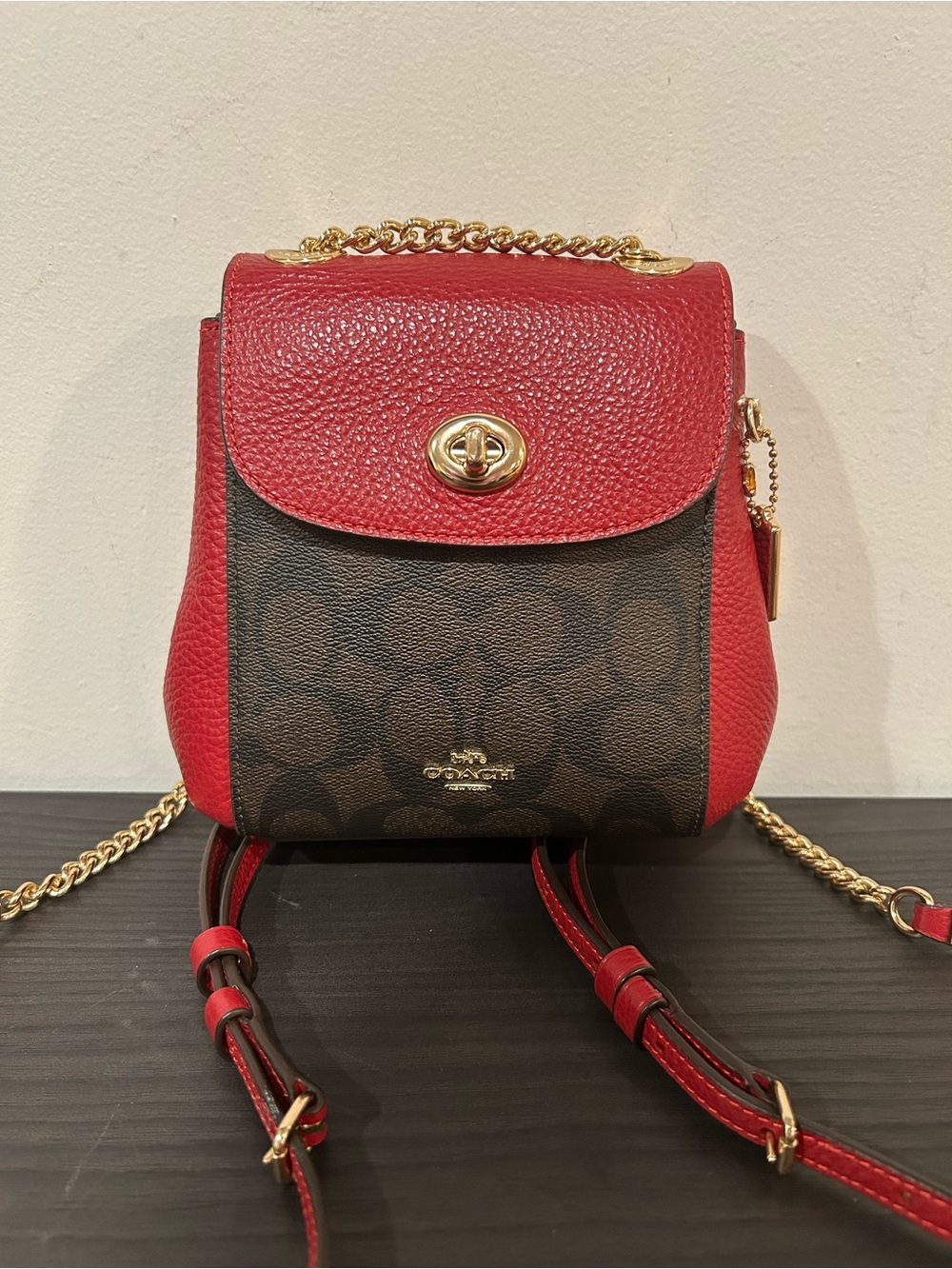 Coach Convertible Mini Backpack In Signature Canvas Leather Style#C5678